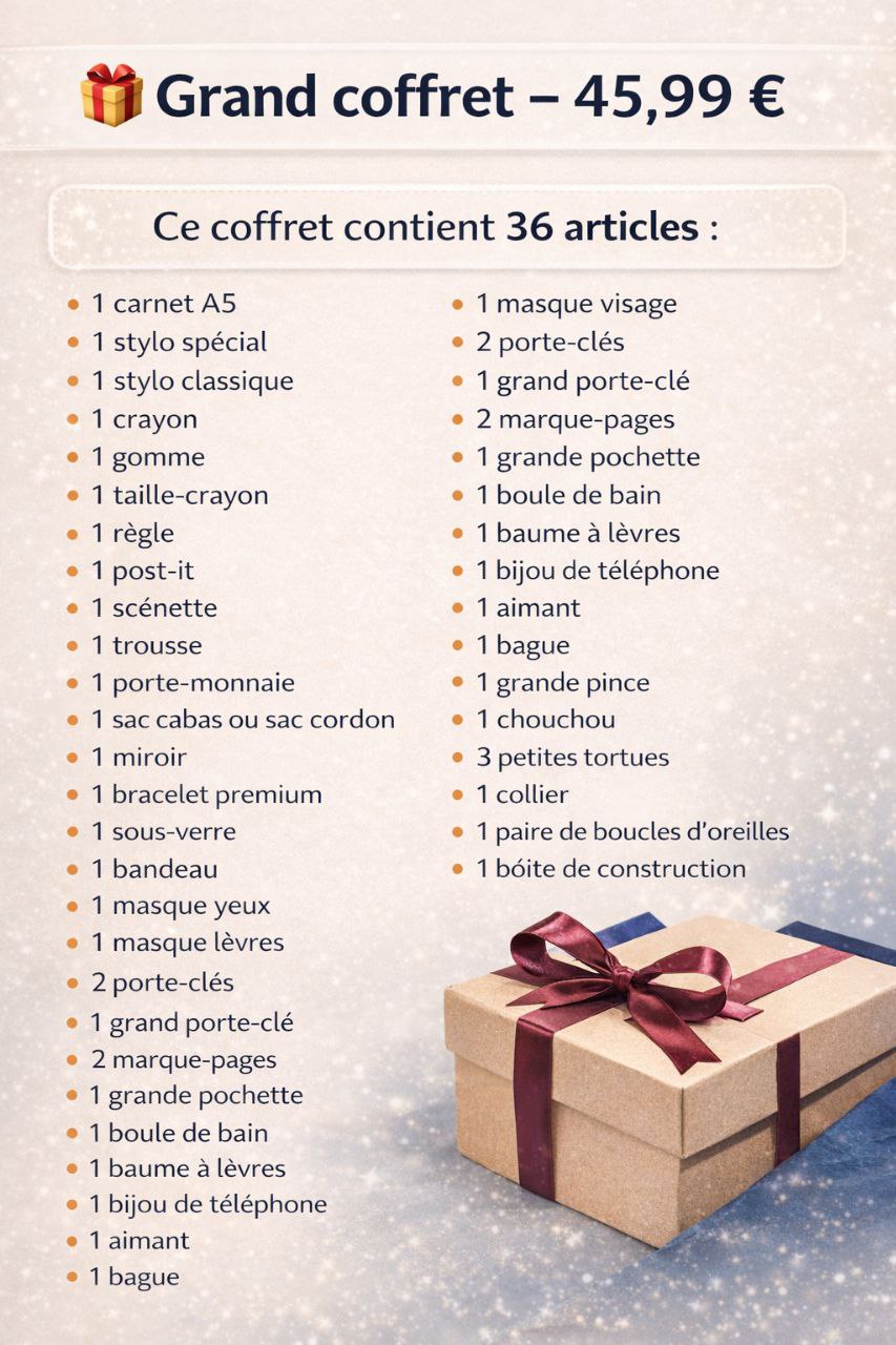 Coffret Cadeau Personnalisé de 36 articles