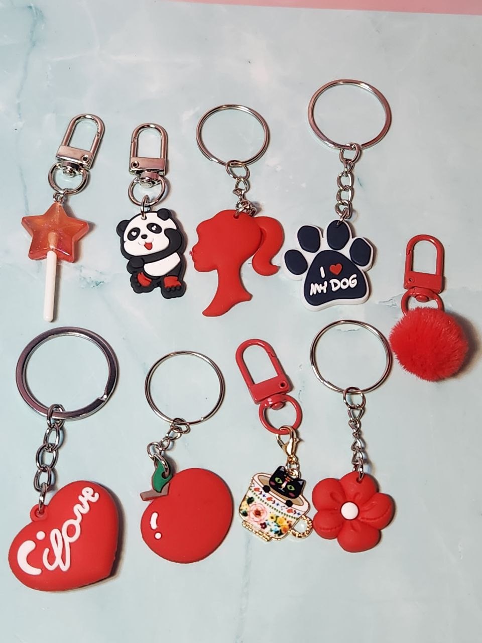 Lot de 9 portes clefs
