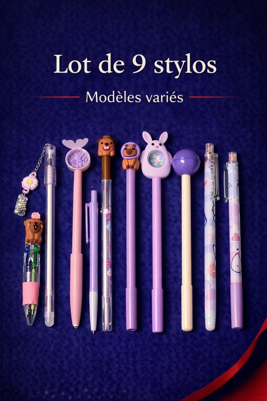 Lot de 9 Stylos Mignons