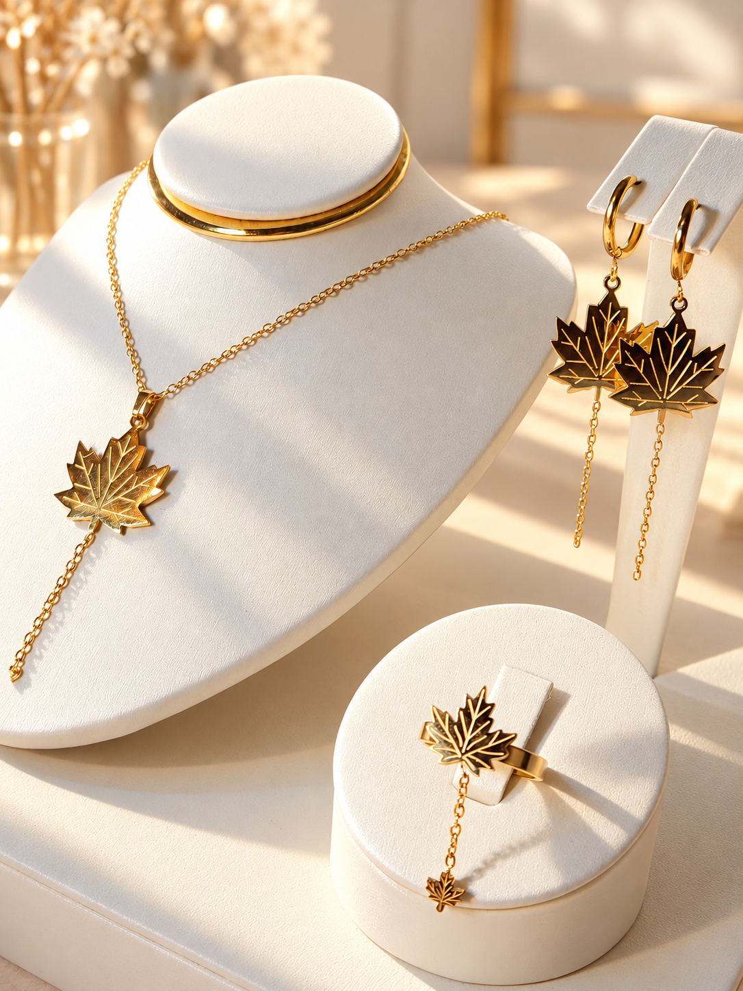 Ensemble Fleur d'érable en acier inoxydable