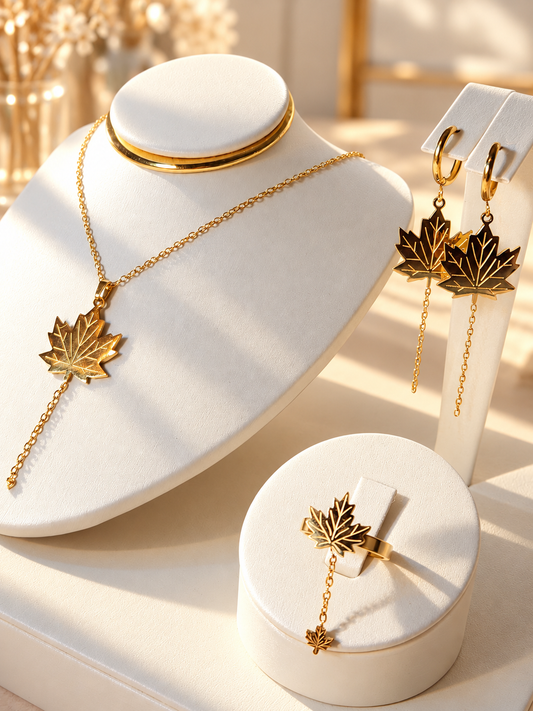 Ensemble Fleur d'érable en acier inoxydable