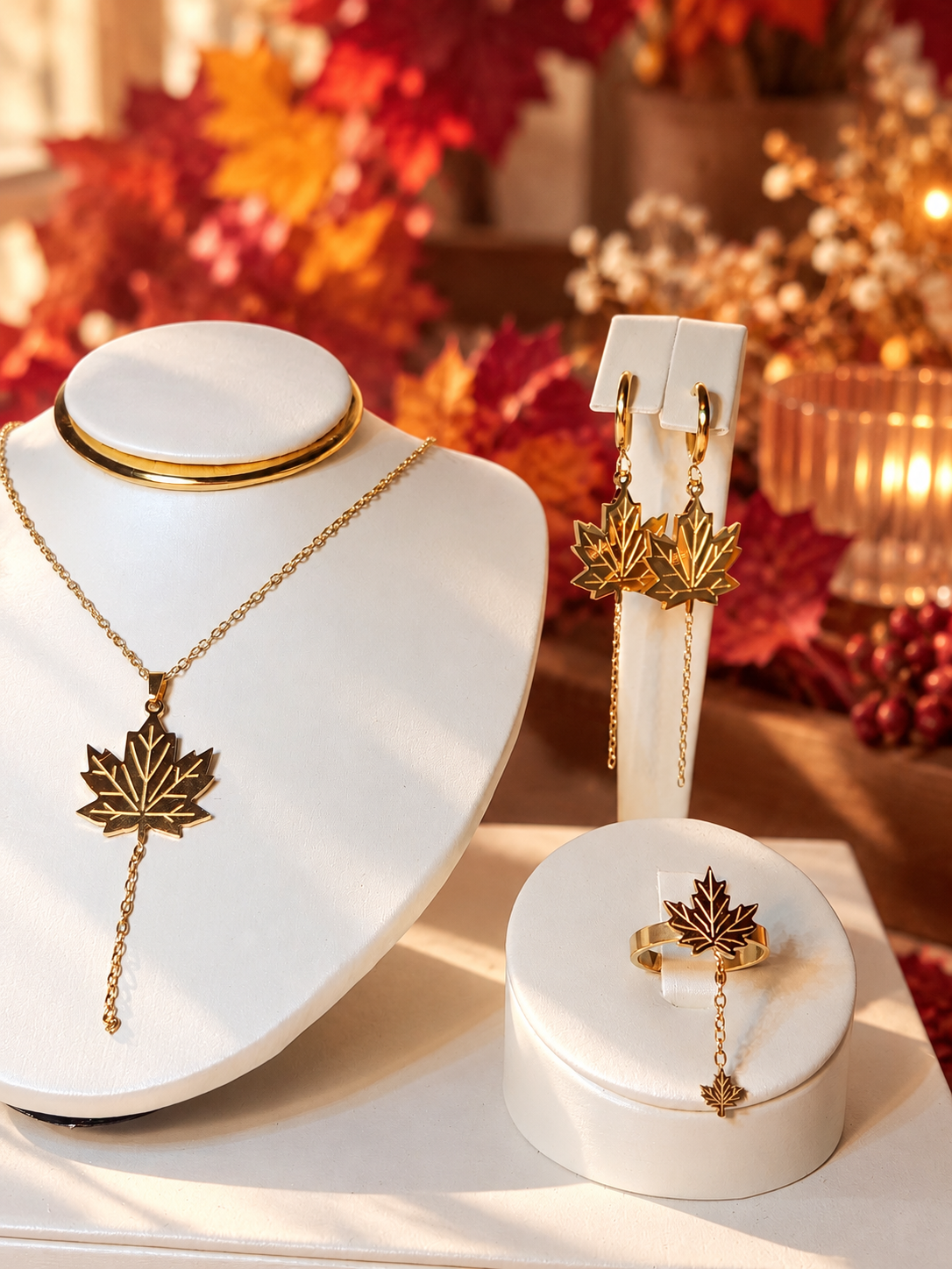 Ensemble Fleur d'érable en acier inoxydable
